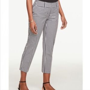 Ann Taylor Factory Black and White Gingham Cropped Pant